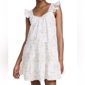 Rahi Anthropologie Vittoria Seaphina Tunic Dress in White Pink Floral Medium